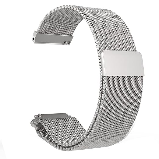 LoveBlue Compatible Pebble time 22mm Magnetic Milanese Loop Stainless Steel Band Replacement Accessories Compatible Pebble Time/Pebble Time ...