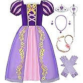 Aoiviss Girls Princess Costume Purple Princess Dresses for Little Girls Fancy Dress Up Clothes for Halloween Cosplay Party