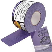 POWERTEC Longboard Continuous Roll 2-3/4\" By 25 Yard Sanding Paper, Gold 320 Grit Aluminum Oxide Abrasive Adhesive Backed Sandpaper For Woodworking (4RA1132