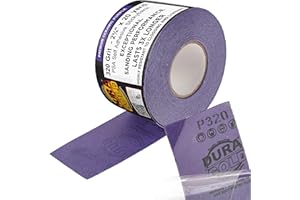 Dura-Gold Premium 320 Grit PSA Purple Film Ceramic Longboard Sandpaper, 2-3/4" Wide Continuous 20 Yard Roll - Self Adhesive Stickyback for Auto & Wood Air File Long Board Sanders, Hand Sanding Blocks