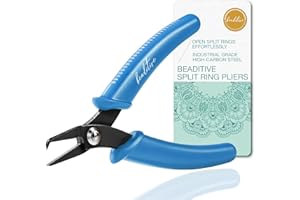 Beaditive Split Ring Pliers | Jewelry Making, Beading, Crafting | High-Carbon Steel | 5-Inch (Lake Blue)