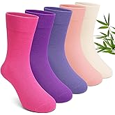 Artfasion Kids Seamless Crew Socks: Bamboo Viscose Soft Breathable School Socks for 2-12 Years Boys Girls Sports Gift 5 Pairs