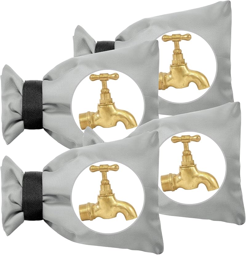 OFFCUP Outdoor Faucet Covers 4 Pack Large Insulated Winter Covers Grey