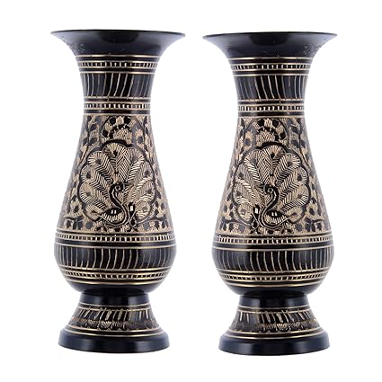 Craft Trade Decorative Black Brass Flower Pot Set of 2
