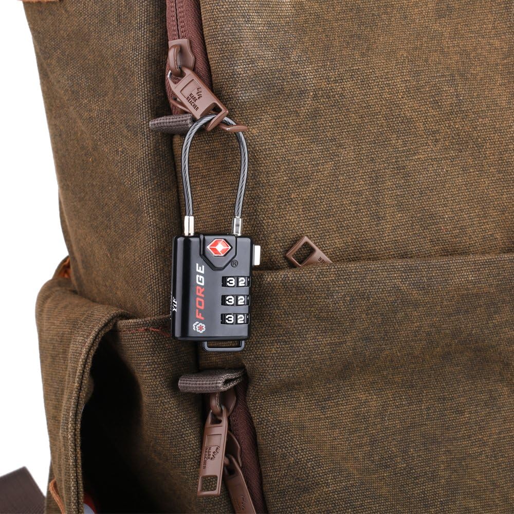  | TSA Approved Cable Luggage Locks, Re-settable Combination with Alloy Body | Luggage Locks