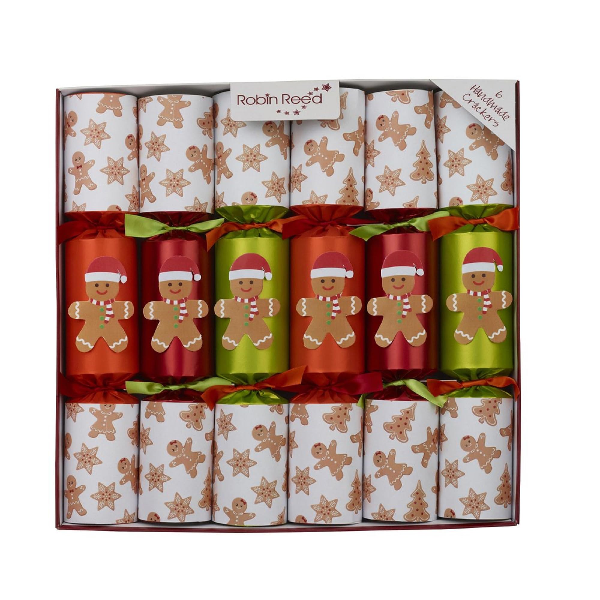 Set of 6 Racing Gingerbread Men Christmas Crackers