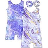 MOLLDAN Gymnastics Leotard for Girls Dance Biketard Unitards 2 Pack Tumbling Outfits for Kids