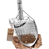 CKG Sand Scoop for Metal Detecting Heavy Duty Sand Sifter Scoop Stainless Steel 304, Metal Detector Scoop Shovel for Treasure Hunting Beach &amp; Metal Detector Accessories, 9x6