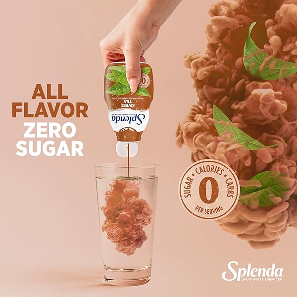 SPLENDA LIQUID WATER ENHANCER DROPS, SUGAR FREE, ZERO CALORIE, NATURAL FLAVOR, CONCENTRATED DRINK MIX, 3.11 FL OZ EACH BOTTLE (SWEET TEA, 1 PACK)