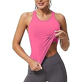 MathCat Workout Tank Tops for Women Racerback Basic Running Tanks Seamless Muscle Athletic Yoga Tops with Built in Bra
