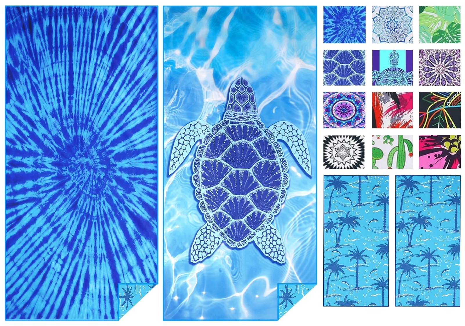 2 Pack Microfiber Oversized Lightweight Beach Towel 180x80 XL Extra Large Thin Sand Free Towels Travel Swim Pool Yoga Gym Camping for Adults Women Men Beach Essentials Accessories Vacation Gift