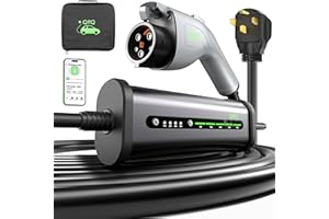 QPQ Level 2 EV Charger 40A 240V NEMA 14-50P, Portable Electric Vehicle Charging Stations Smart WiFi Enabled, 21FT Level 2 Charger with EV Charger Box Holders for J1772 Evs