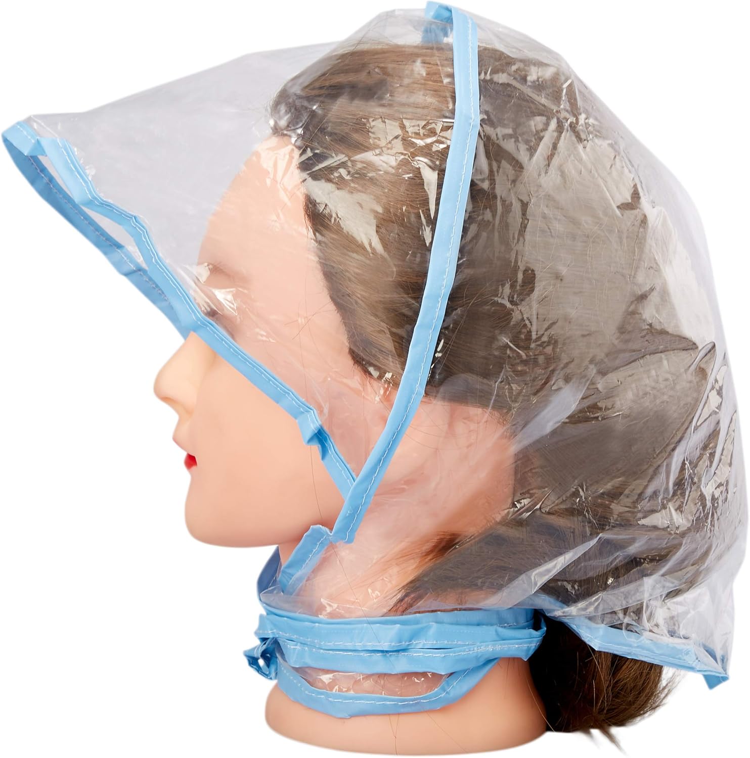 Juvale 12-Pack Clear Waterproof Rain Bonnet Hat with Visor, Transparent with Blue Trim at  Women’s Clothing store