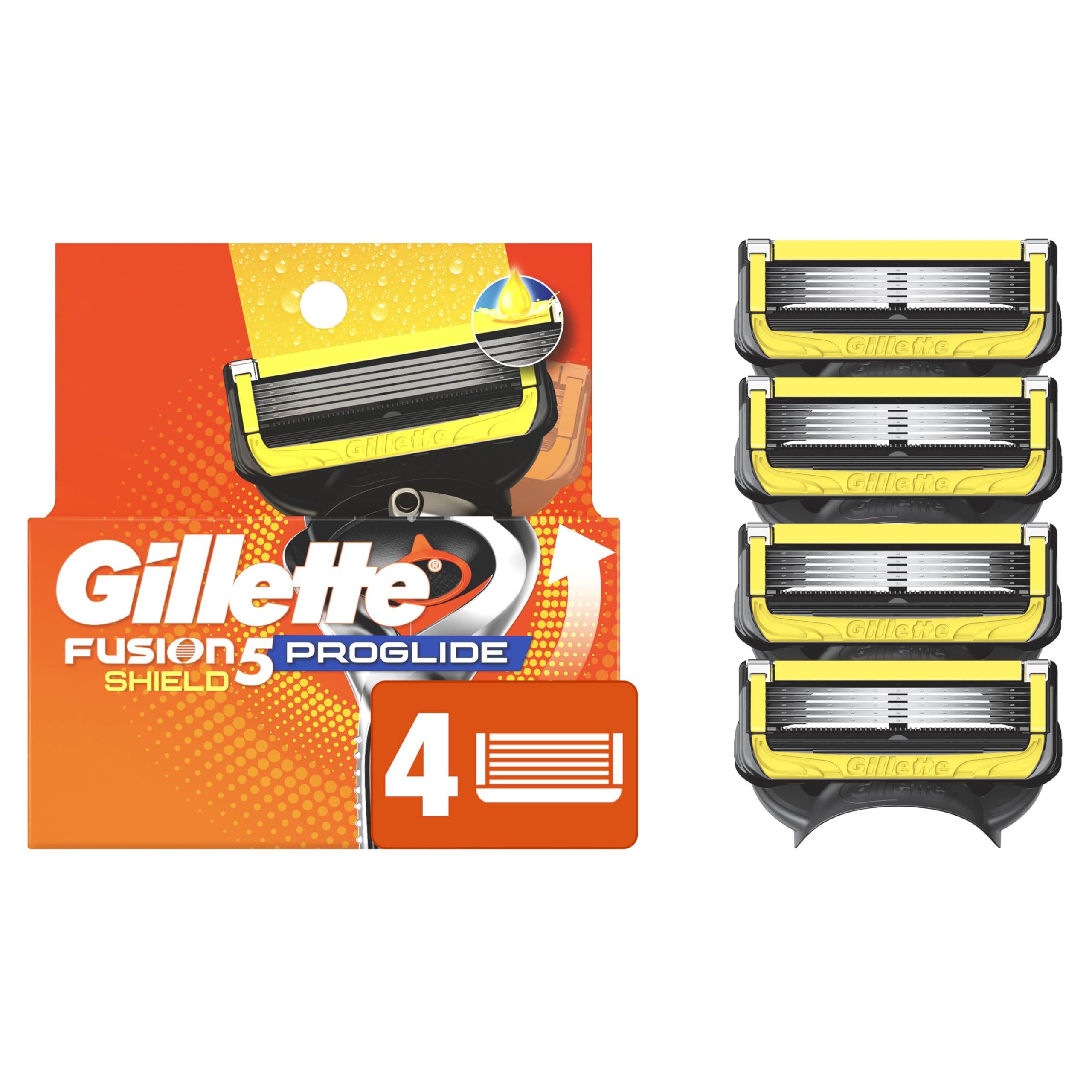 Gillette ProGlide Shield Razor Refills for Men, 4 Blade Refills