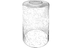 ECUDIS 1 Pack Bubble Glasses Light Shade Cylinder Lamp Shade Replacement Lighting Fixture Accessory Clear Glass Globes