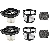 Fette Filter - Vacuum Filter Set Compatible with Bissell Pet Hair Eraser Hand Vacuum. Compare to Part # 1614212, 1614203 & 1614204, 161-4212, 161-4203 & 161-4204 (6 Pieces)