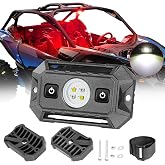 Lumimotor UTV LED Dome Light 12V with Switch, IP68 Waterproof Aluminum Universal Interior Dome Truck Bed Lights for UTV ATV Polaris RZR Can-Am Kawasaki Yamaha SXS Truck Off Road - White/Red