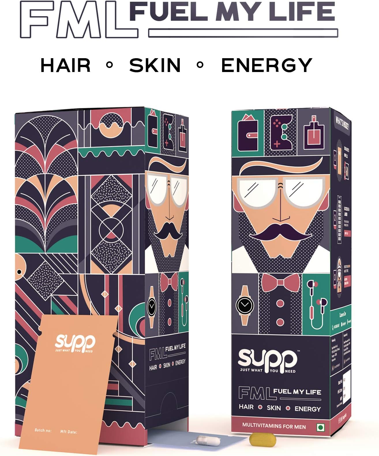 Supp Nutrition - 10,000MCG Biotin & Multivitamins - For Healthy Skin, Hair & Energy - 60 Pills