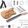 Leo Jaymz DIY ST Style Electric Guitar Kits with Roasted Pine Body and Maple Neck - Laurel Wood Fingerboard,Strap and All Components Included (ST Roasted Pine)