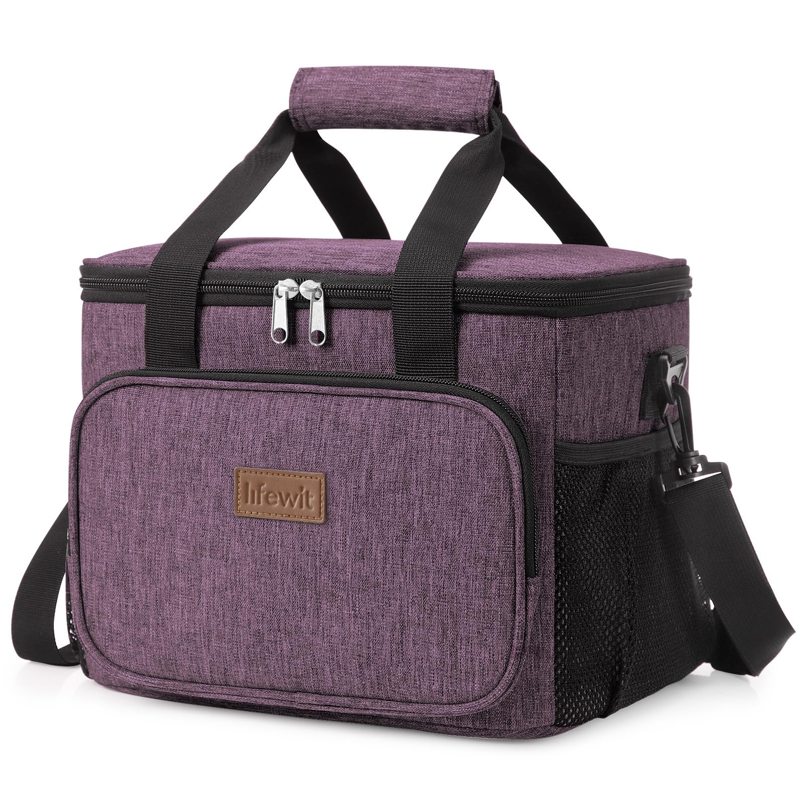 Lifewit Lunch Bag 15L 24 Can Insulated Lunch Box Soft Cooler Cooling Tote for Adult Men Women, Purple