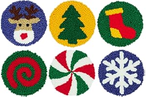 Mefatus Punch Needle Kit for Beginners Adults Kids Keychain Accessories for Backpacks, Bags, Car Key Ring Easy Punch Needle Embroidery Kit Tool Threader Fabric Hoop Yarn Rug Tufting