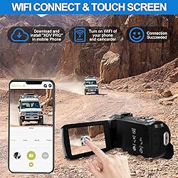 VETEK Video Camera 4k Camcorder 56MP UHD WiFi