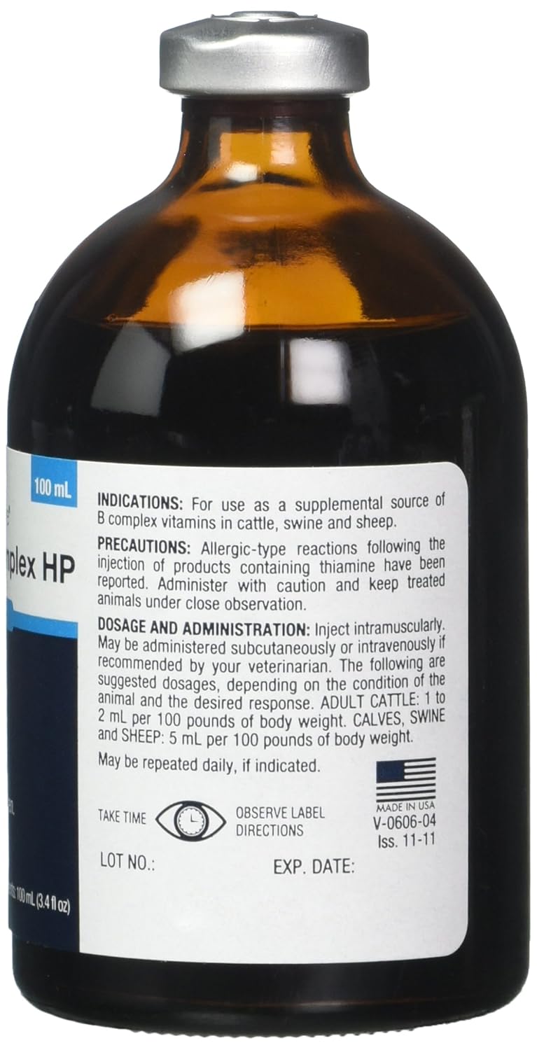 Vet One Vitamin B Complex High Potency for Cattle Swine & Sheep Supplemental Source of Vitamin