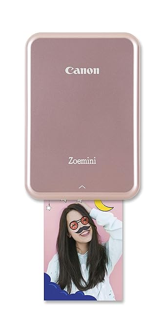 Canon Zoemini Mobiler Mini-Fotodrucker (Akku, 5 x 7,5 cm Fotos, ZINK-Druck tintenfrei, für Handys iOS und Android via Bluetoo