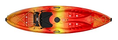 Perception Tribe 9.5 - Recerational Kayak Sit on Top - Large Rear Storage with Tie Downs - 9.5 ft - Sunset
