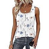Zeagoo Tank Top for Women Summer Loose Fit Casual Flowy Sleeveless Tops Trendy Scoop Neck Basic Shirts Tee 2026