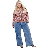 City Chic Women's Top-Vivid Riper Ruffle Print