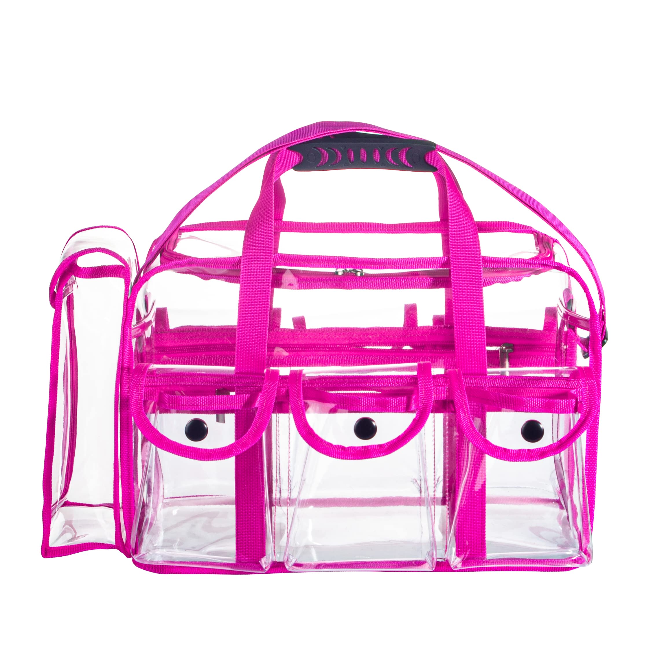 Wide Hole Large Professional Transparent PVC Travel Makeup Set Cosmetic Bag Nails Cosmetic Bag Transparent Vinyl Tool Organizer Work Bag Beach Bag