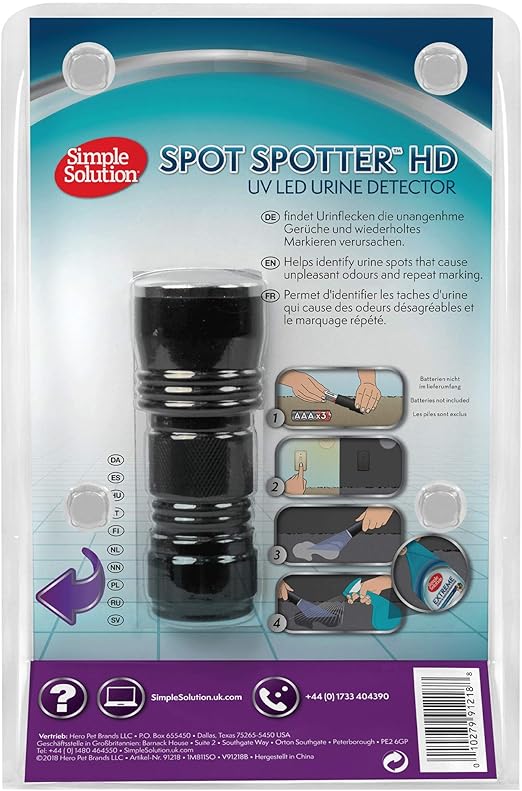 Simple Solution Foco de Spotter UV Detector de Orina Linterna