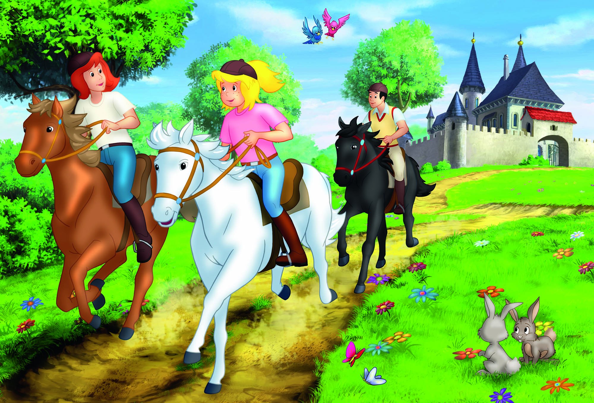 Schmidt Spiele 56509 Bibi und Tina, 4 Kinderpuzzle im Metallkoffer, 2x100 und 2x150 Teile 6