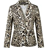 MINTLIMIT Women's Graphic Print Blazer Casual Long Sleeve Notch Lapel Button Open Front Colorful Jacket Blazers with Pockets