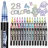 Outline Shimmer Markers, 28 Glitter Metallic Gel