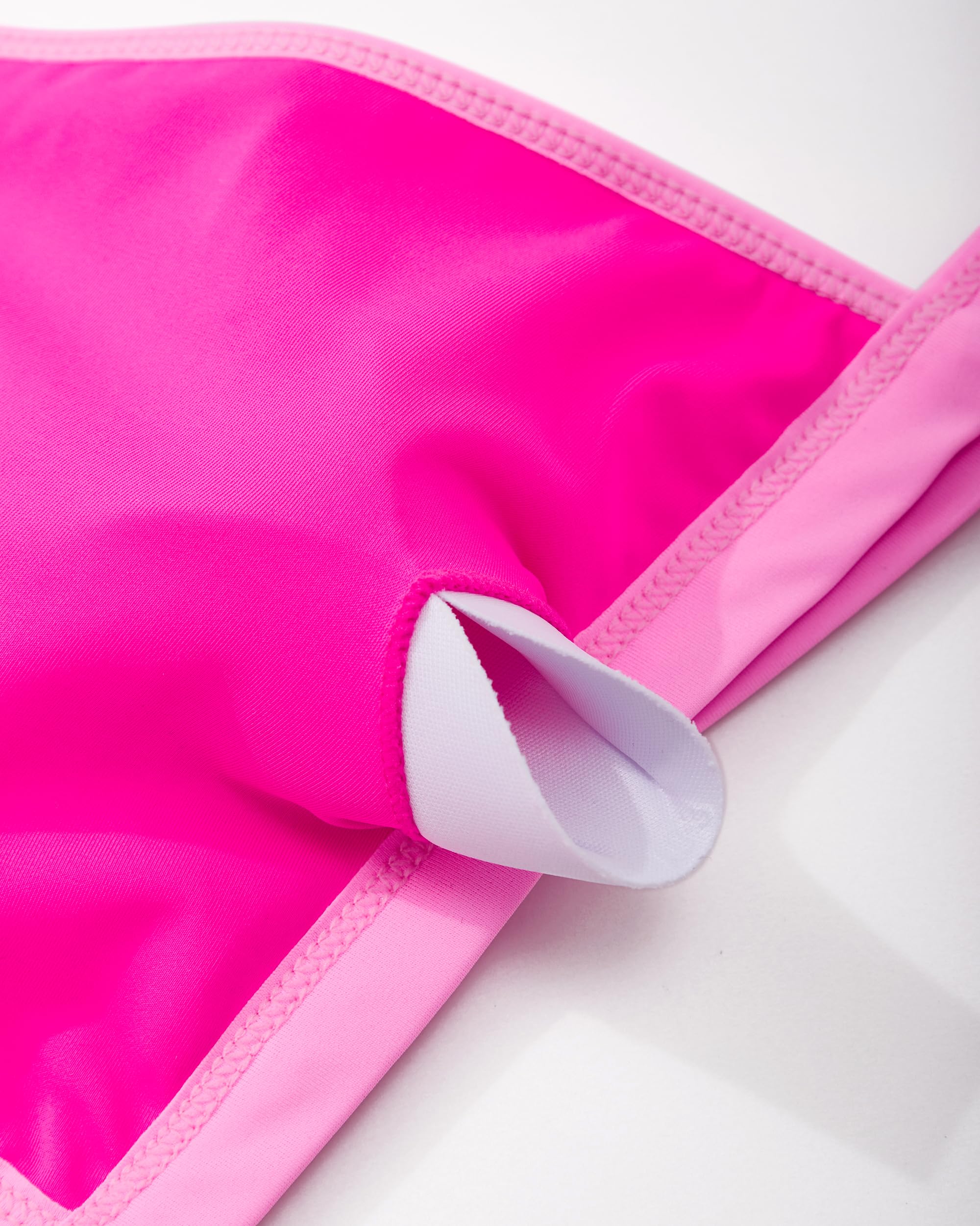 SUUKSESS Women Triangle High Cut Bikini Sets Sexy High Waisted Color Block Two Piece Swimsuits Push Up Bathing Suits(Pink Color Block,M) - Image 6