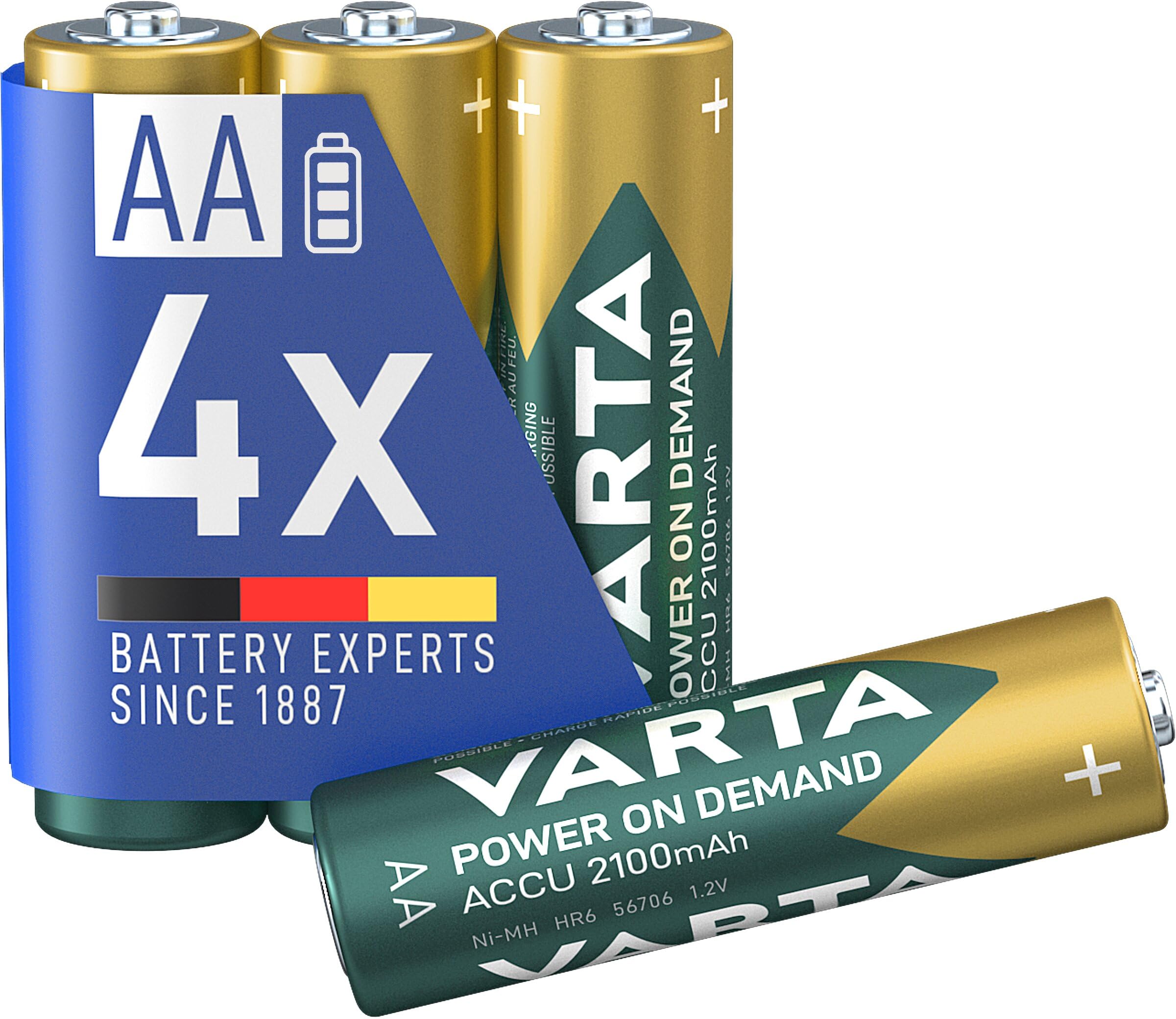 VARTA Ready2Use pre-charged rechargeable AA Mignon Ni-Mh battery (4-pack, 2,100 mAh), rechargeable without memory effect - ready for immediate use โ image 1