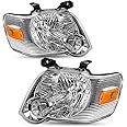 SOCKIR Headlight Assembly Fit for 2006-2010 Ford Explorer OE Style Headlamp Replacement Passenger & Driver Side