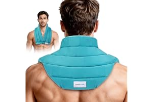 Comfcube Neck Shoulder Ice Pack Wrap for Pain Relief, Upgraded 2 Hours Long Lasting Flexible Cold Pack for Cervical Spine Pai