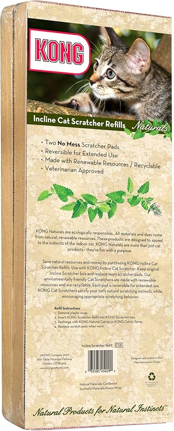 Kong Naturals Incline Scratcher Refill Cat Toy 2 Pack Amazon Ca Home Kitchen