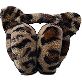 BAOPLAYKIDS Cute Animal Earmuffs for Girls Women Winter Soft Plush Ear Warmers Outdoor Ear Muffs With Cat Ears