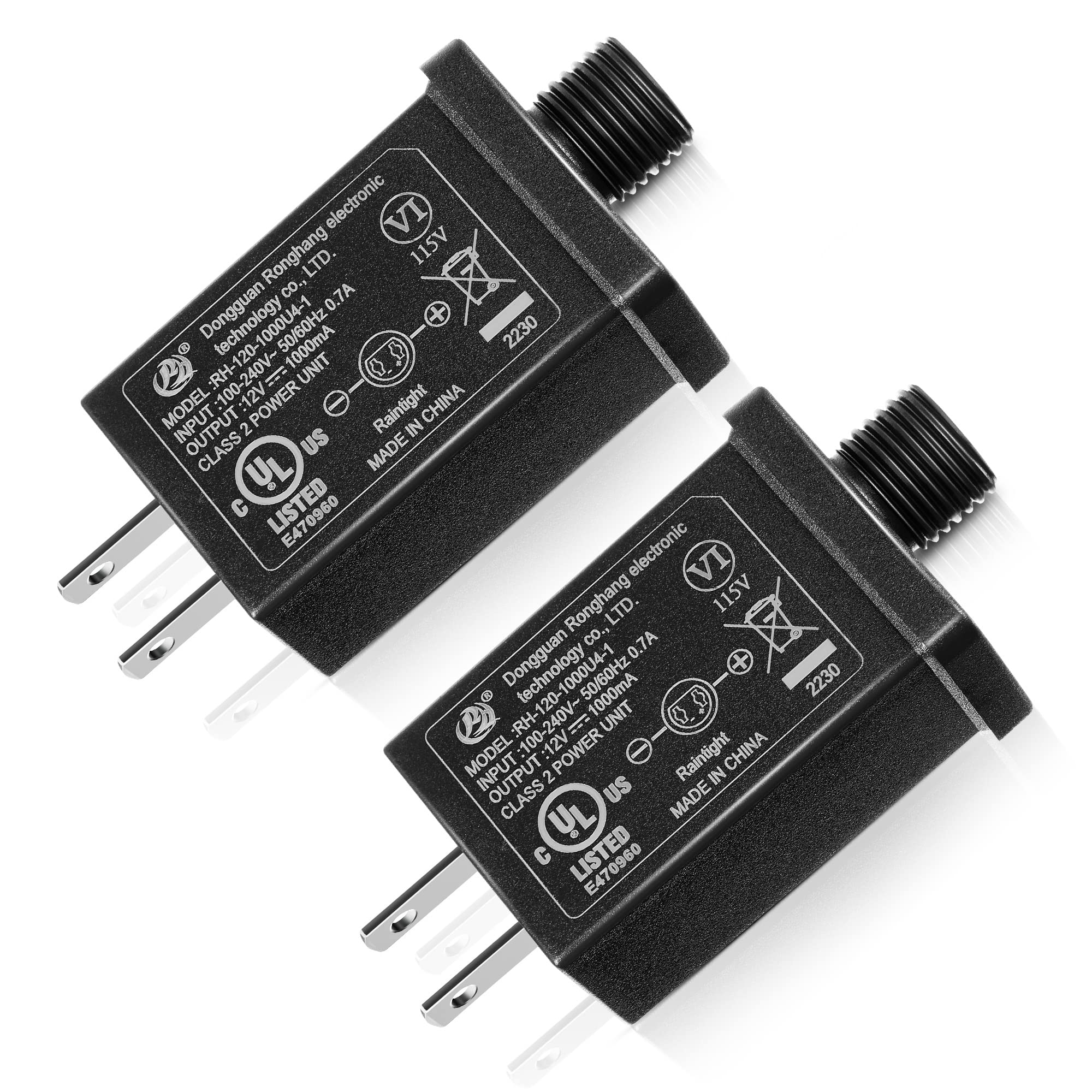 Photo 1 of 2 Pcs Class 2 Power Supply 12V 1A Inflatable Power Supply for Halloween Christmas Inflatables Decorations Yard Inflatable Adapter Replacement