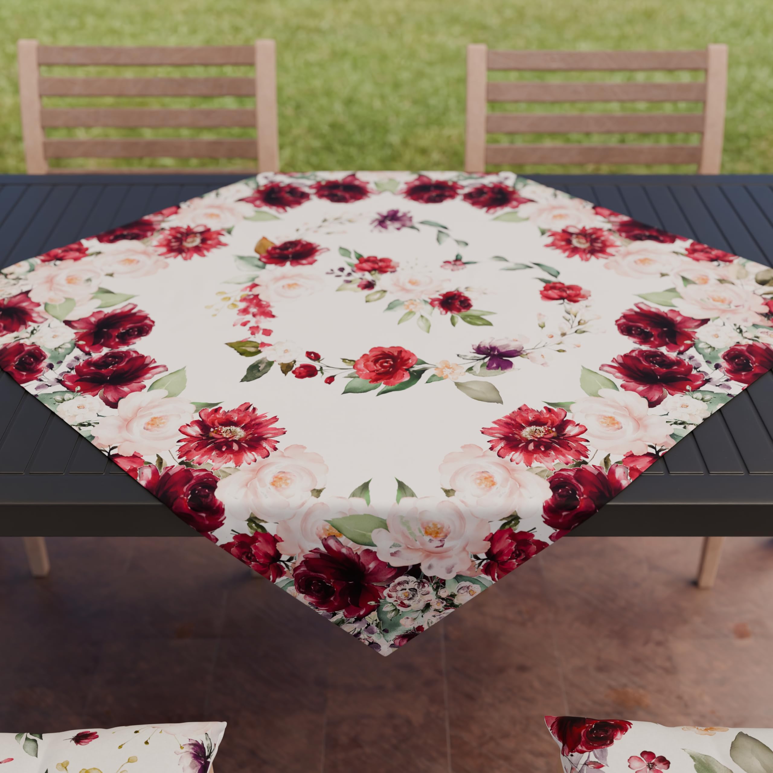 PETTI Artigiani Italiani Kitchen Textile Set, 100% Hypoallergenic Microfiber, Floral 07, Centrotavola 90x90 cm — image 1