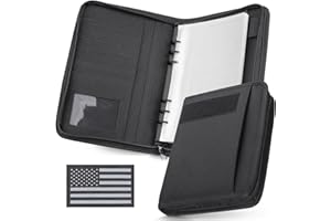 WYNEX Tactical Notebook Padfolio Ring Binders with 80 Sheets,Army Military Notebook Tactical Portfolio Binder with Zipper for