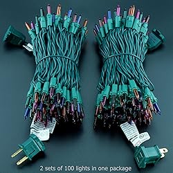 YULETIME Multicolor Christmas Lights, 66 Feet 200