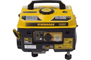 Firman P01001 1300/1050 Watt Recoil Start Gas Portable Generator CARB and Cetl Certified, Black