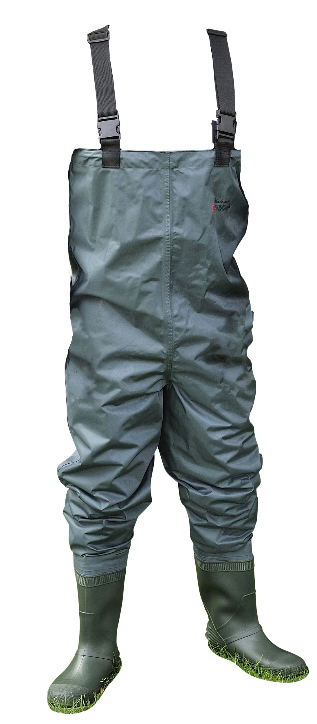 Shakespeare Sigma Nylon Chest Wader, Overalls, Waders, For Wading , Fly Fishing , Hunting , Muck Work, Unisex, Grey/Green, EU 45 | UK 11 |US 12
