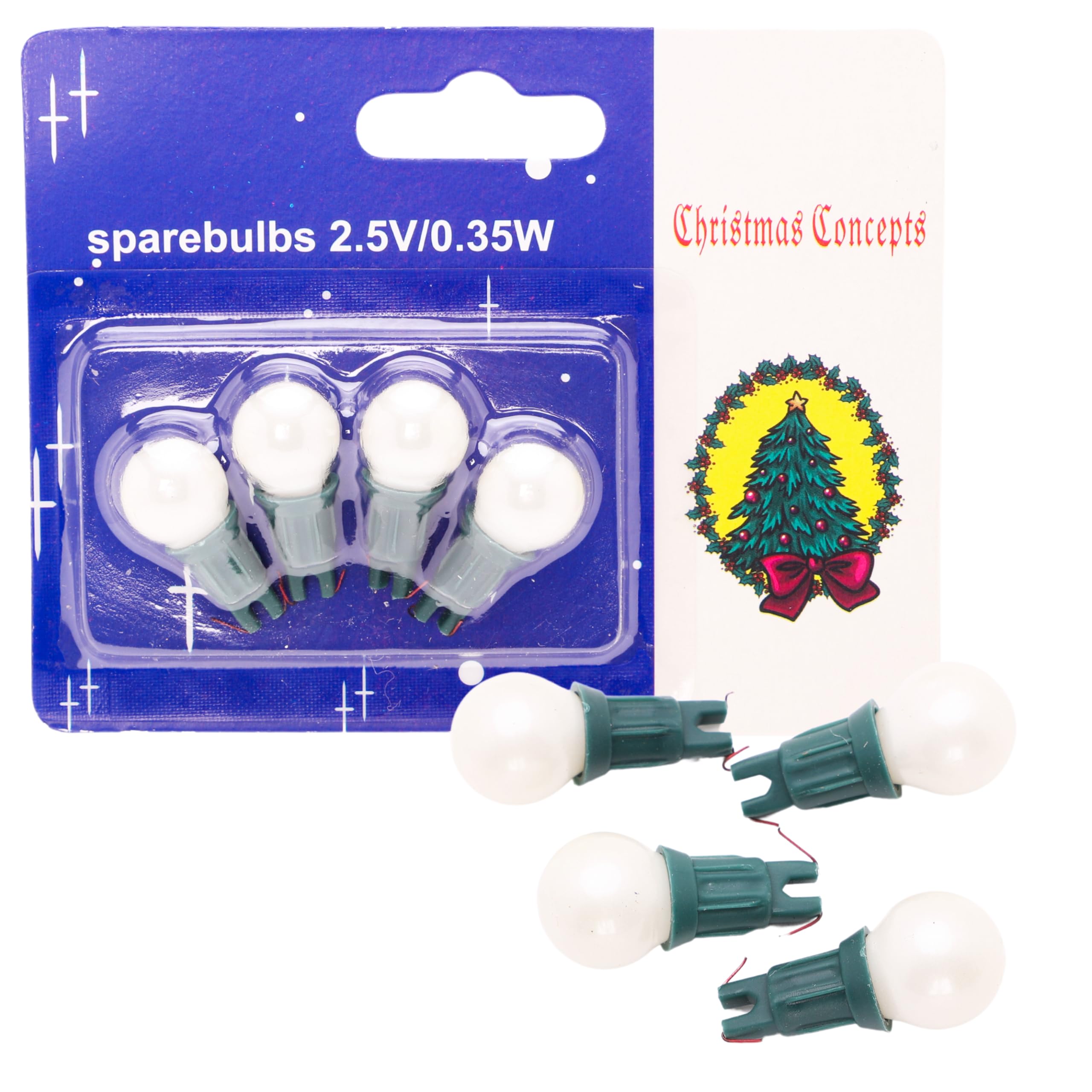 4 Push In Spare Bulbs for 100 Piece Berry Light Set 2.5v 0.35w 0.14a PEARL (S10)