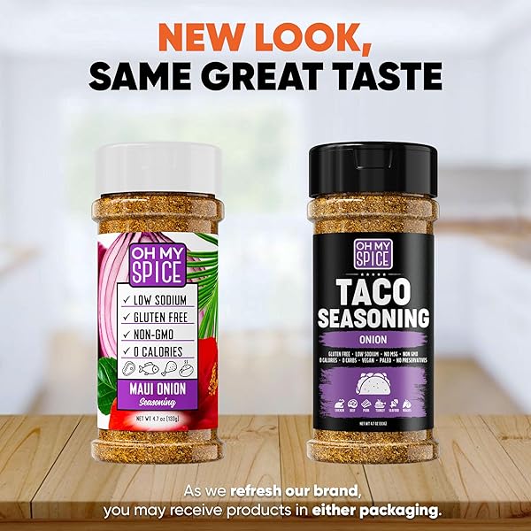 TACO SEASONING MIX ONION POWDER – GLUTEN FREE & LOW SODIUM MEXICAN SEASONING BLEND FOR TACO TUESDAY NIGHT. ONION SALT SPICES MIX FOR FAJITA & BURRITO. MEAT, CHICKEN & FISH TACOS SEASONINGS. 4.7OZ